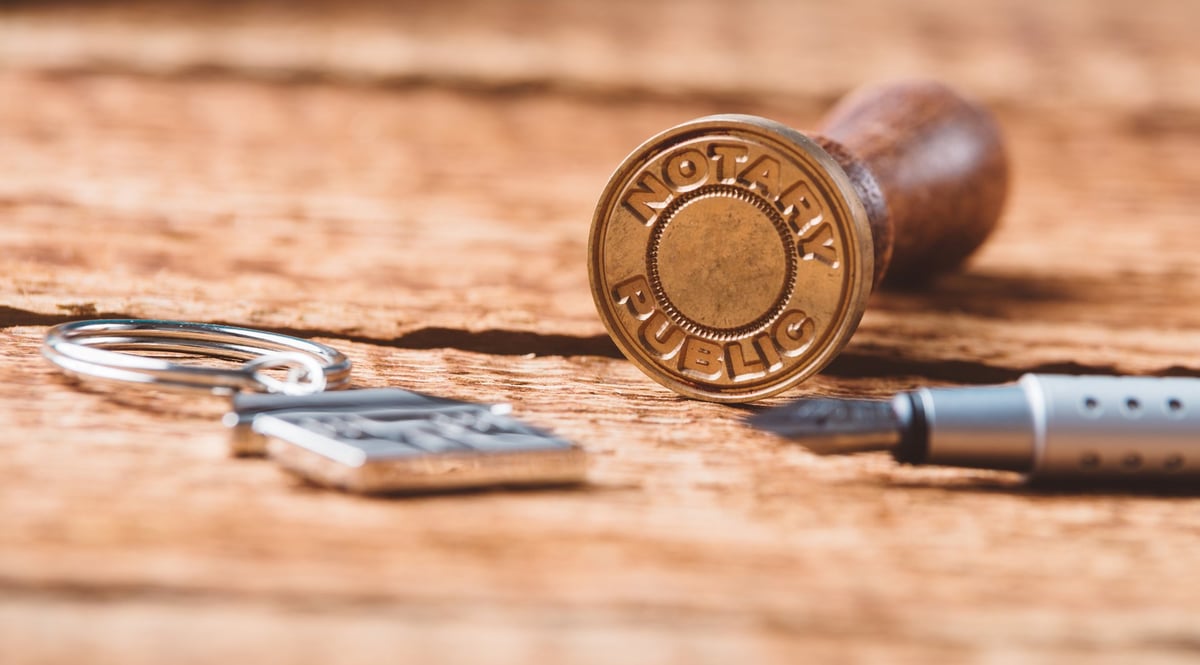 Apostille stamp on document